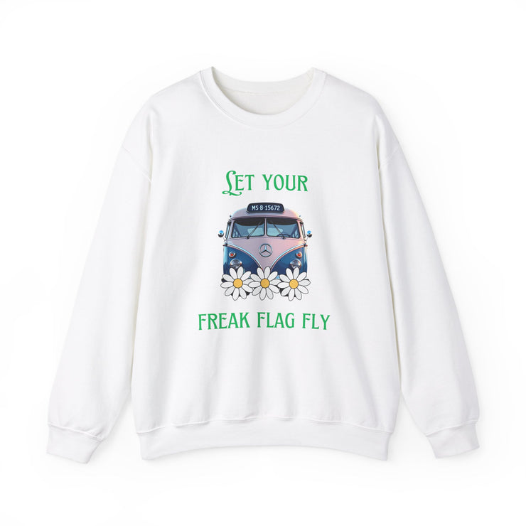 WOMEN'S "LET YOUR FREAK FLAG FLY" CREW NECK SWEATER - FOR VAN LIFE - NickAlly
