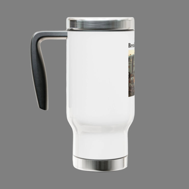 (14 OZ) VINTAGE STAINLESS STEEL TRAVEL MUG "BREAK THE RULES" - FOR VAN LIFE - NickAlly