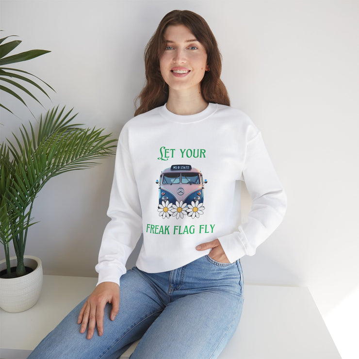 WOMEN'S "LET YOUR FREAK FLAG FLY" CREW NECK SWEATER - FOR VAN LIFE - NickAlly