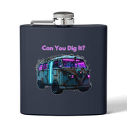 (6 OZ) RETRO STAINLESS STEEL HIP FLASK - FOR VAN LIFERS