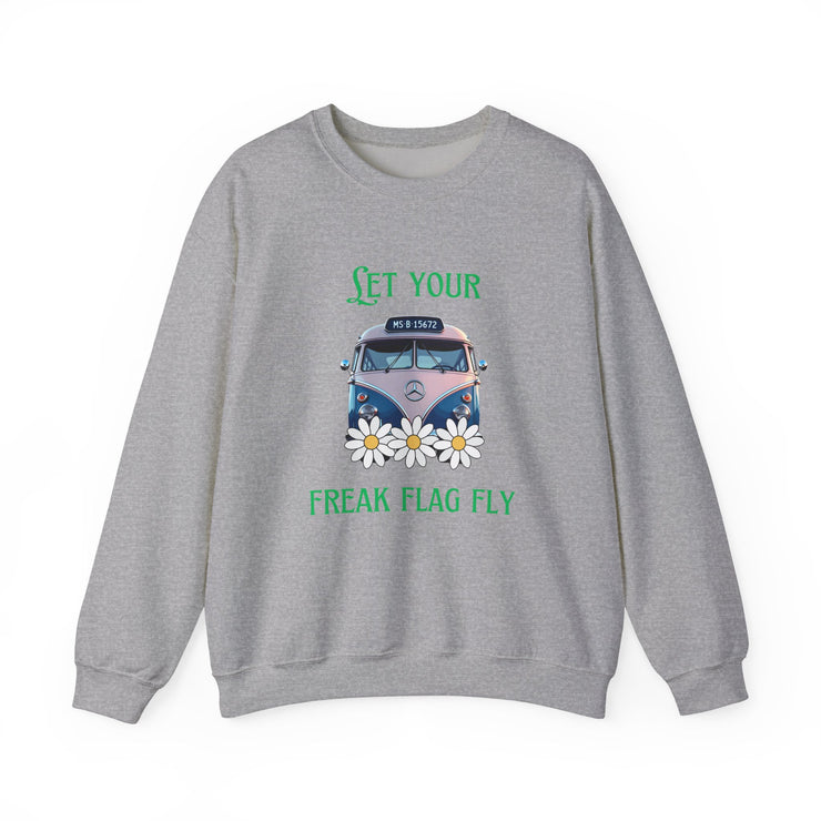 WOMEN'S "LET YOUR FREAK FLAG FLY" CREW NECK SWEATER - FOR VAN LIFE - NickAlly