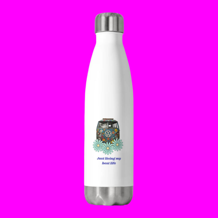 (20 OZ) INSULATED WATER BOTTLE "JUST LIVING MY BEST LIFE" - IDEAL FOR VAN LIFERS - NickAlly