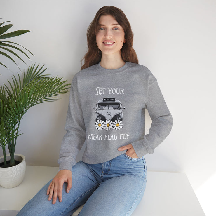 WOMEN'S "LET YOUR FREAK FLAG FLY" CREW NECK SWEATER - FOR VAN LIFE - NickAlly