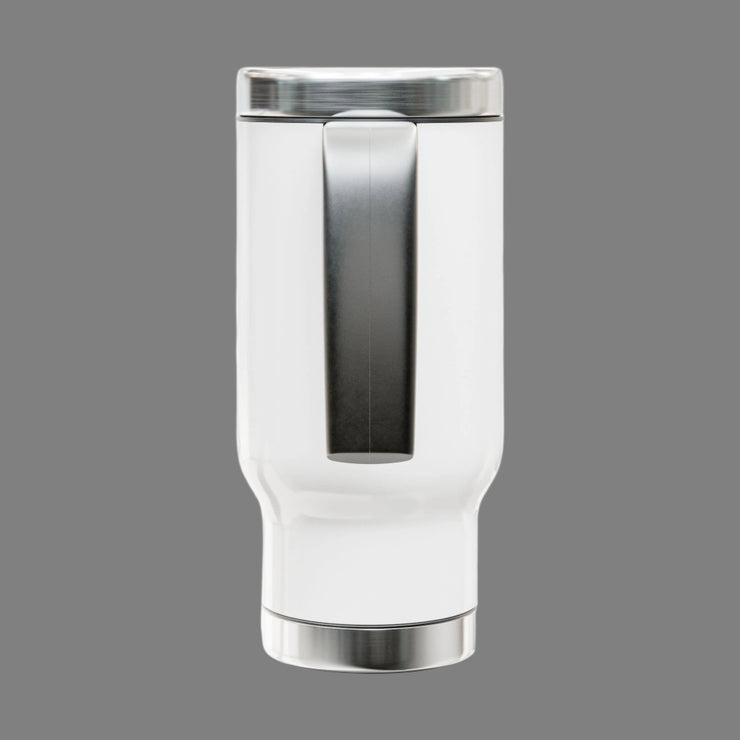 (14 OZ) VINTAGE STAINLESS STEEL TRAVEL MUG "BREAK THE RULES" - FOR VAN LIFE - NickAlly