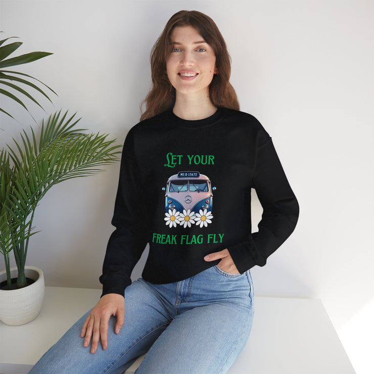 WOMEN'S "LET YOUR FREAK FLAG FLY" CREW NECK SWEATER - FOR VAN LIFE - NickAlly