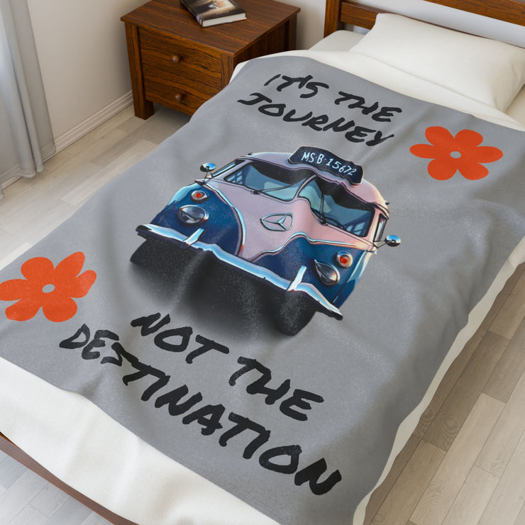"IT'S THE JOURNEY NOT THE DESTINATION" - VELVETEEN PLUSH BLANKET FOR VAN LIFE - NickAlly