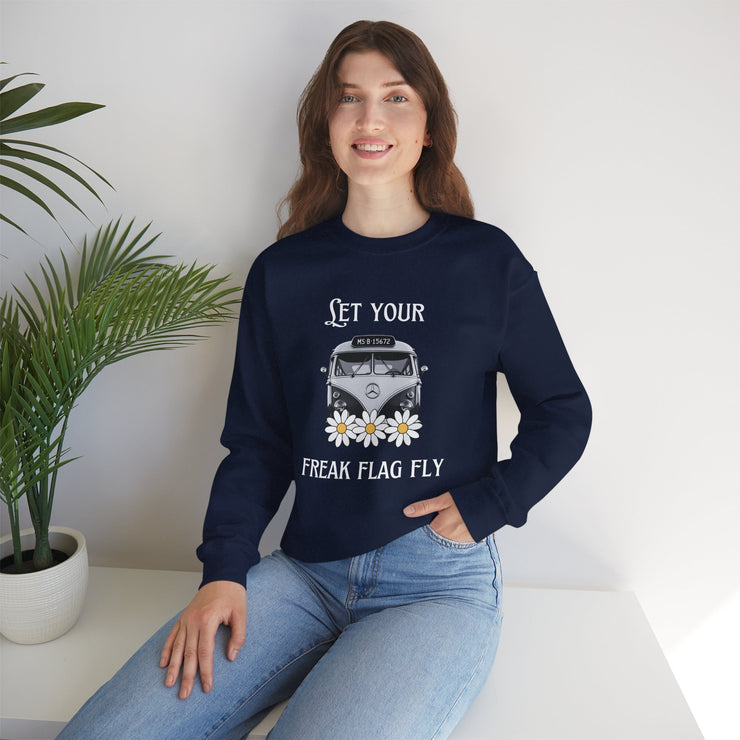 WOMEN'S "LET YOUR FREAK FLAG FLY" CREW NECK SWEATER - FOR VAN LIFE - NickAlly