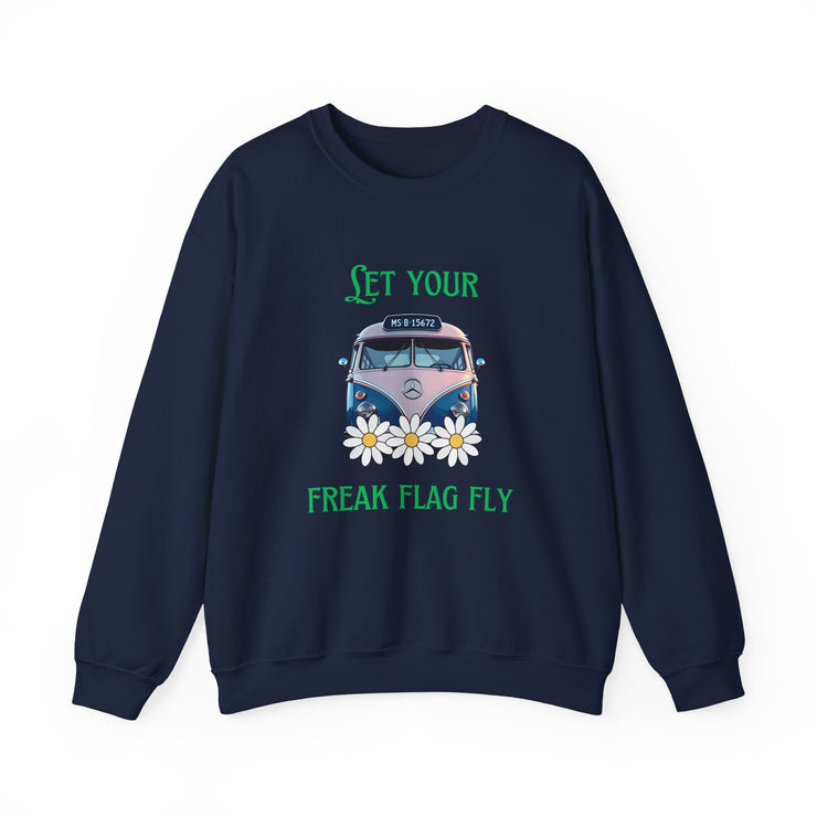 WOMEN'S "LET YOUR FREAK FLAG FLY" CREW NECK SWEATER - FOR VAN LIFE - NickAlly
