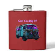 (6 OZ) RETRO STAINLESS STEEL HIP FLASK - FOR VAN LIFERS