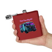 (6 OZ) RETRO STAINLESS STEEL HIP FLASK - FOR VAN LIFERS