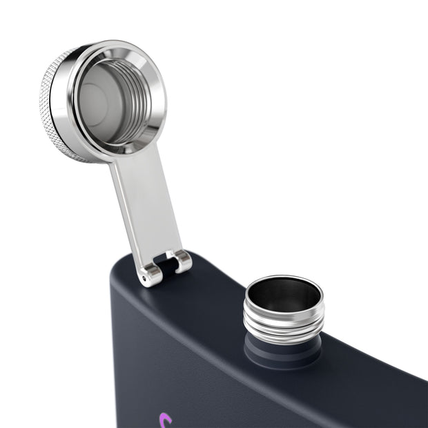 (6 OZ) RETRO STAINLESS STEEL HIP FLASK - FOR VAN LIFERS
