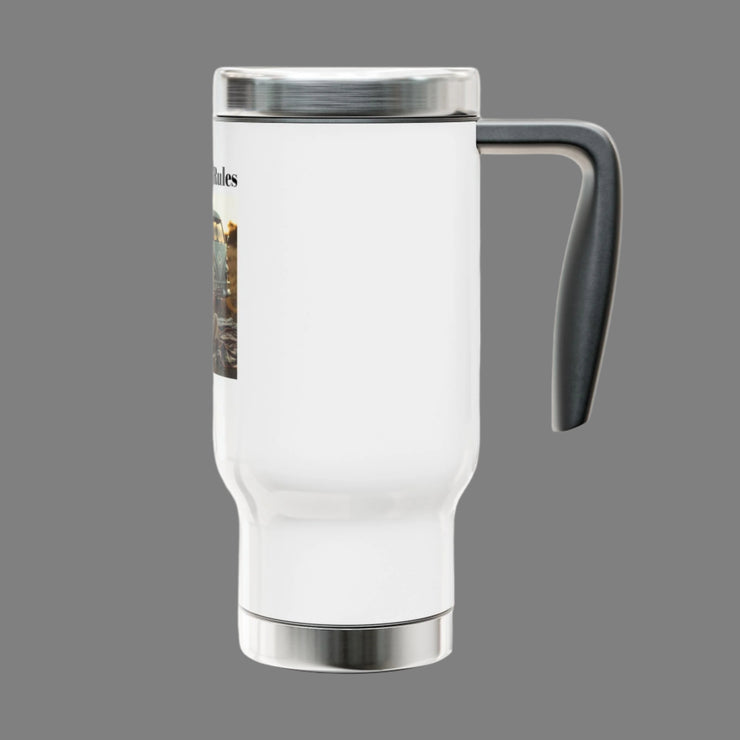 (14 OZ) VINTAGE STAINLESS STEEL TRAVEL MUG "BREAK THE RULES" - FOR VAN LIFE - NickAlly