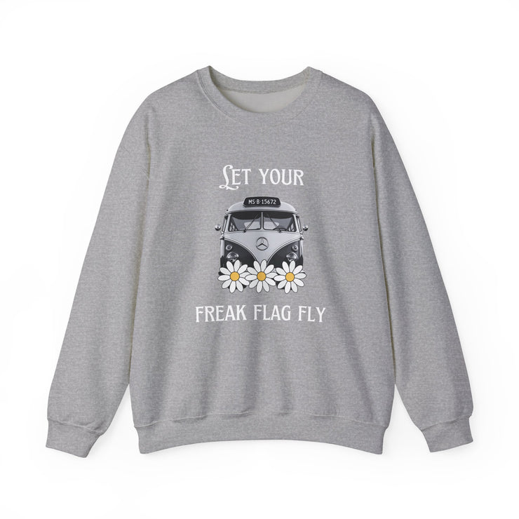 WOMEN'S "LET YOUR FREAK FLAG FLY" CREW NECK SWEATER - FOR VAN LIFE - NickAlly