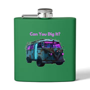 (6 OZ) RETRO STAINLESS STEEL HIP FLASK - FOR VAN LIFERS