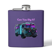 (6 OZ) RETRO STAINLESS STEEL HIP FLASK - FOR VAN LIFERS