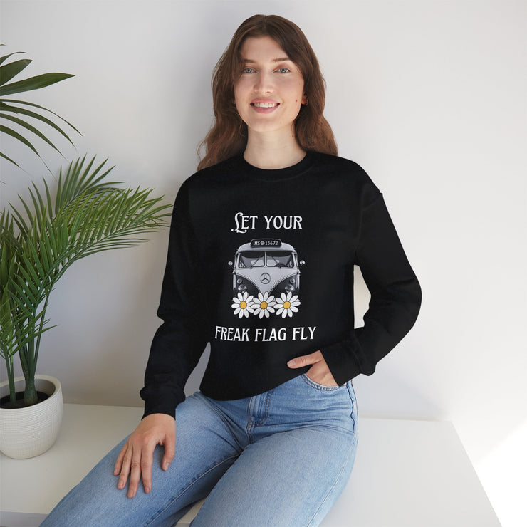 WOMEN'S "LET YOUR FREAK FLAG FLY" CREW NECK SWEATER - FOR VAN LIFE - NickAlly