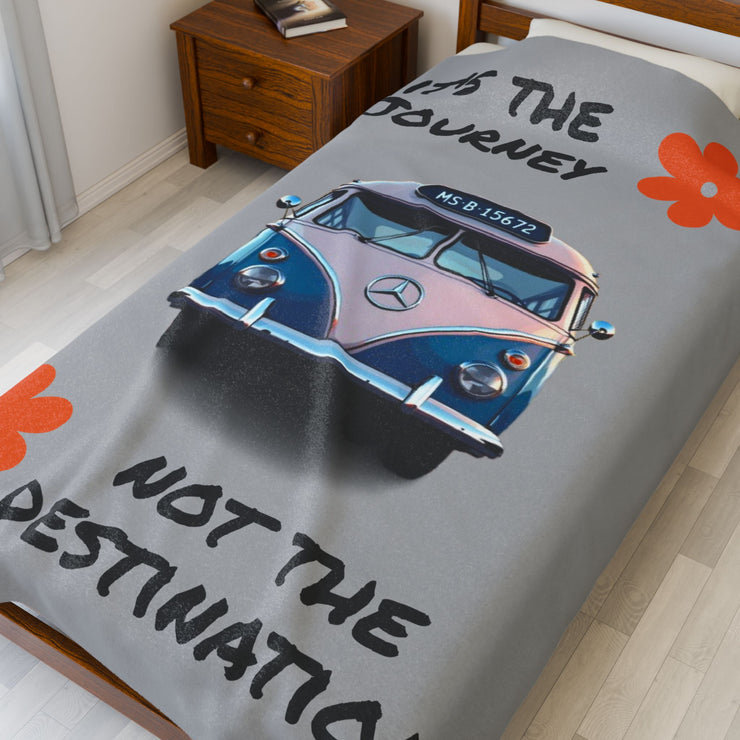 "IT'S THE JOURNEY NOT THE DESTINATION" - VELVETEEN PLUSH BLANKET FOR VAN LIFE - NickAlly