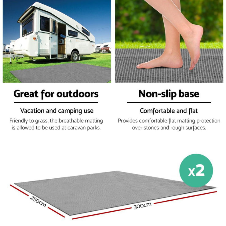 (X2) WEISSHORN (3M x 2.5M) ANNEX MATTING FLOOR MATS - NickAlly