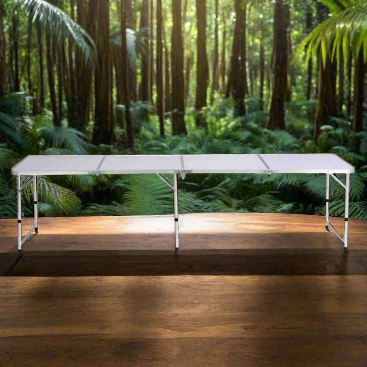 WEISSHORN STURDY & LIGHT WEIGHT ALUMINIUM FOLDING CAMP TABLE (240CM) - NickAlly