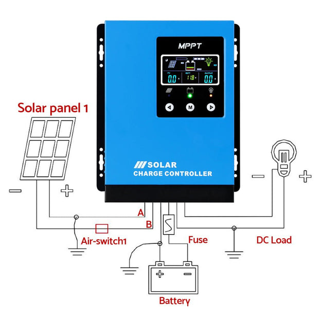 GIANTZ 60A MPPT SOLAR CHARGE CONTROLLER AUTO 12V/24V/36V/48V BATTERY - NickAlly