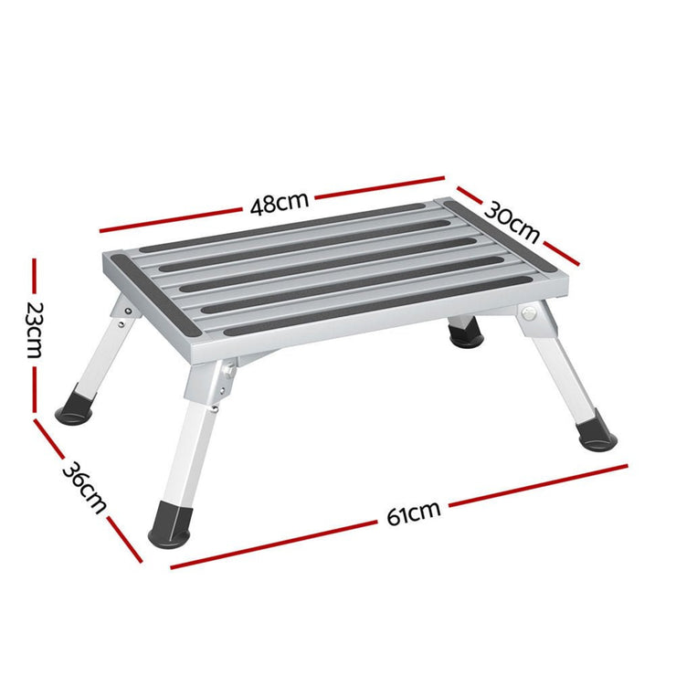 WEISSHORN CARAVAN STEP FOLDING ALUMINIUM STEP STOOL - NickAlly