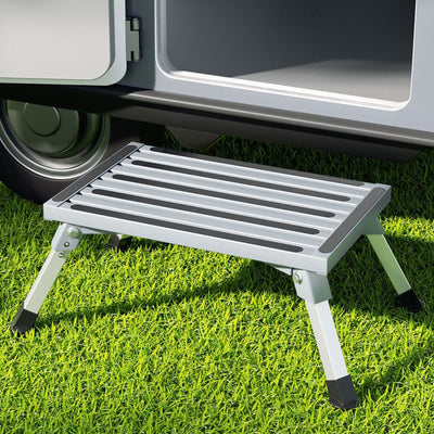 WEISSHORN CARAVAN STEP FOLDING ALUMINIUM STEP STOOL - NickAlly