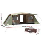 10-PERSON INSTANT CAMPING TENT WITH 3 ROOMS