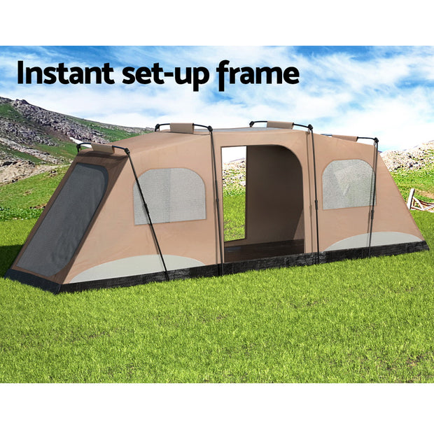 10-PERSON INSTANT CAMPING TENT WITH 3 ROOMS