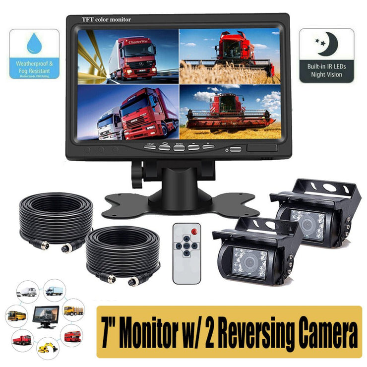 7" WATERPROOF COLOUR MONITOR REVERSING KIT FOR TRUCK OR CARAVAN - NickAlly