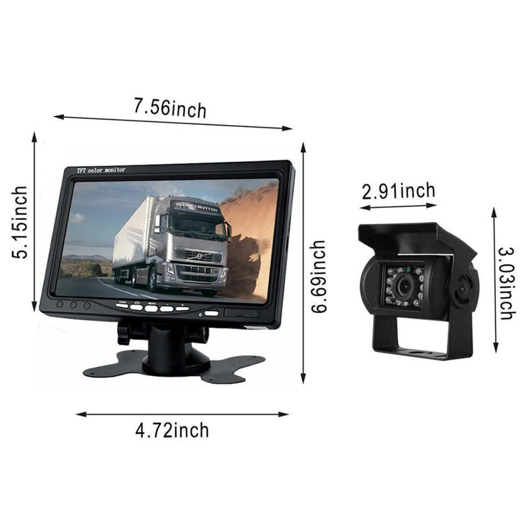 7" WATERPROOF COLOUR MONITOR REVERSING KIT FOR TRUCK OR CARAVAN - NickAlly