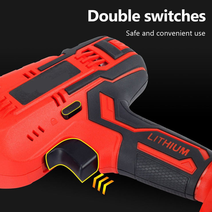 RED CORDLESS ELECTRIC RECIPROCATING HIGH - POWER SAW CUTTER WITH BLADES - NickAlly