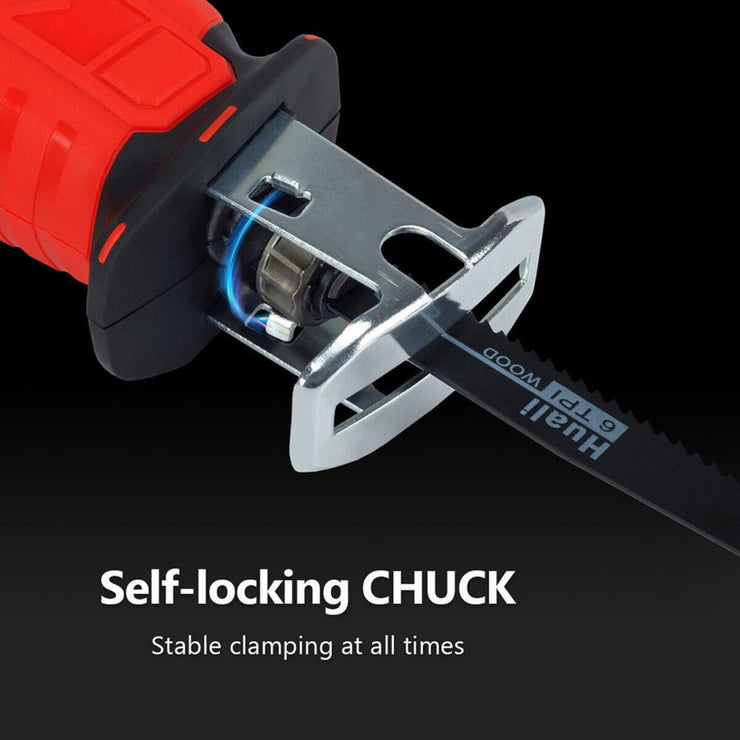 RED CORDLESS ELECTRIC RECIPROCATING HIGH - POWER SAW CUTTER WITH BLADES - NickAlly