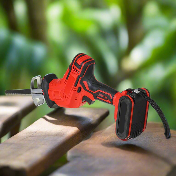 RED CORDLESS ELECTRIC RECIPROCATING HIGH - POWER SAW CUTTER WITH BLADES - NickAlly