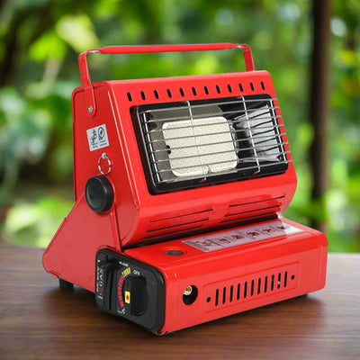 Butane Gas Heater Portable for Camping, Hiking, Outdoor Use Survival Heater Red
