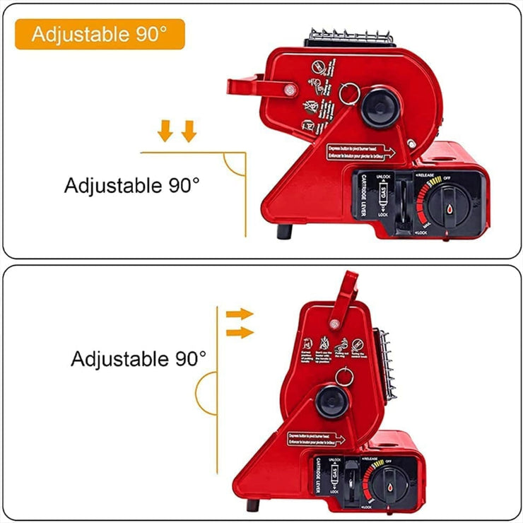 Butane Gas Heater Portable for Camping, Hiking, Outdoor Use Survival Heater Red