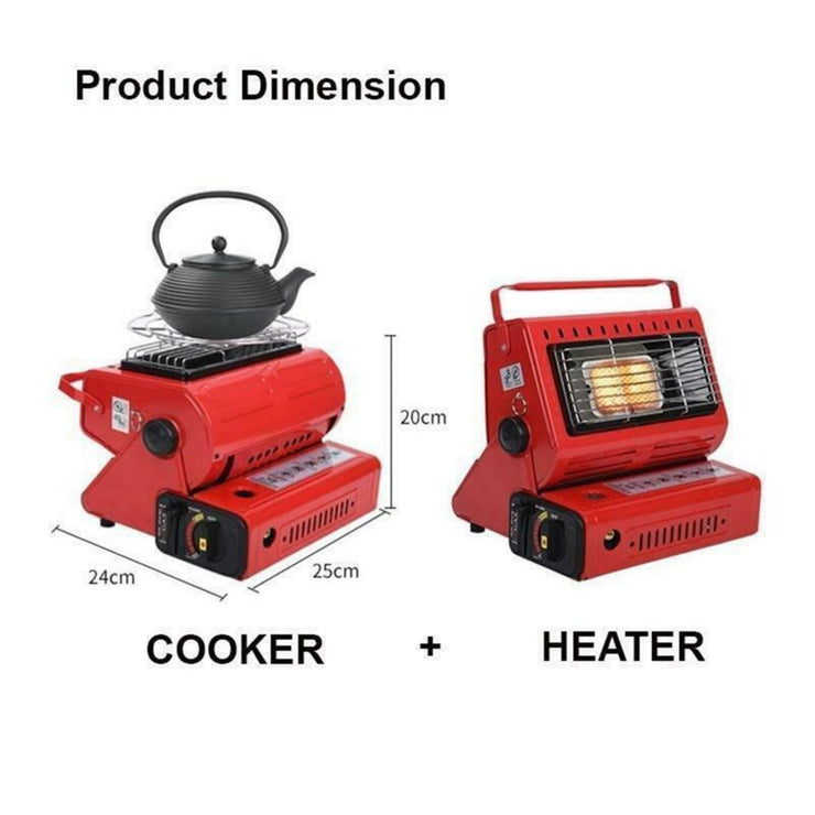 Butane Gas Heater Portable for Camping, Hiking, Outdoor Use Survival Heater Red