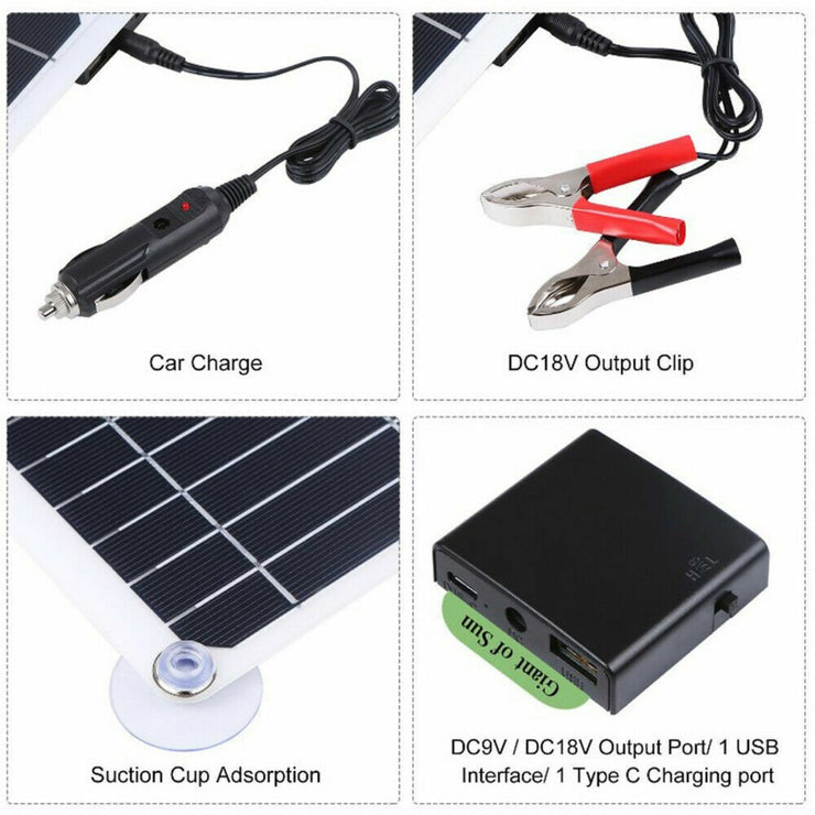 200W 12V SOLAR PANEL KIT WITH REGULATOR FOR CAMPING AND CARAVANS - NickAlly