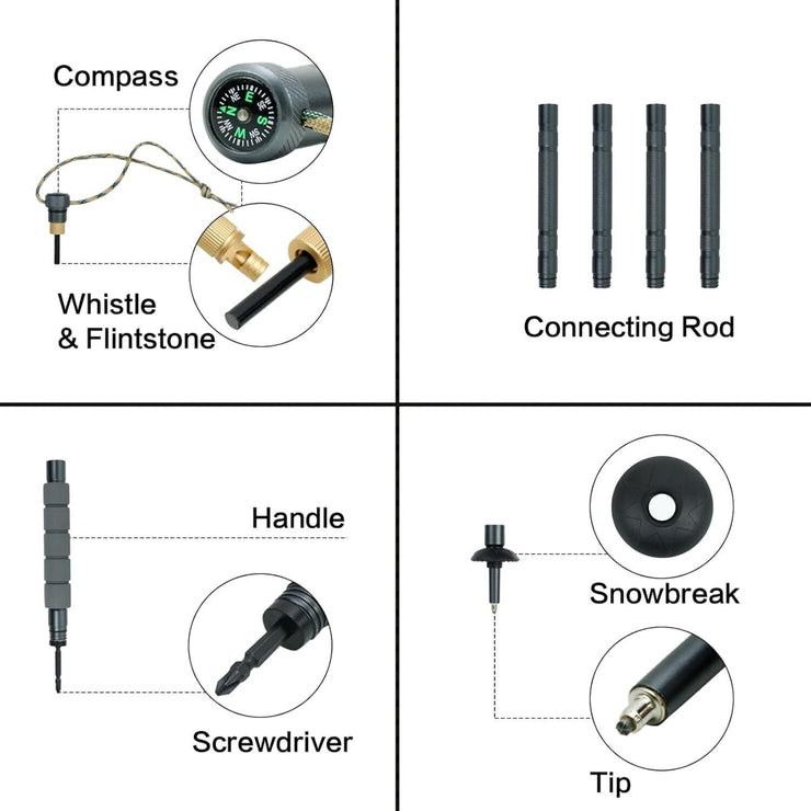 LIGHTWEIGHT MULTI - FUNCTIONAL HIKING TREKKING POLE - NickAlly