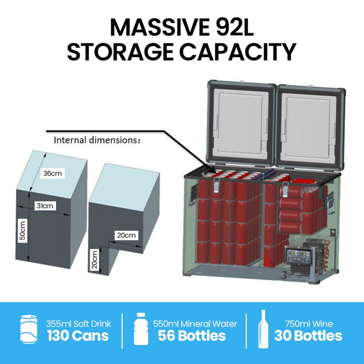 GECKO 92L DUAL - ZONE PORTABLE FRIDGE/FREEZER - NickAlly