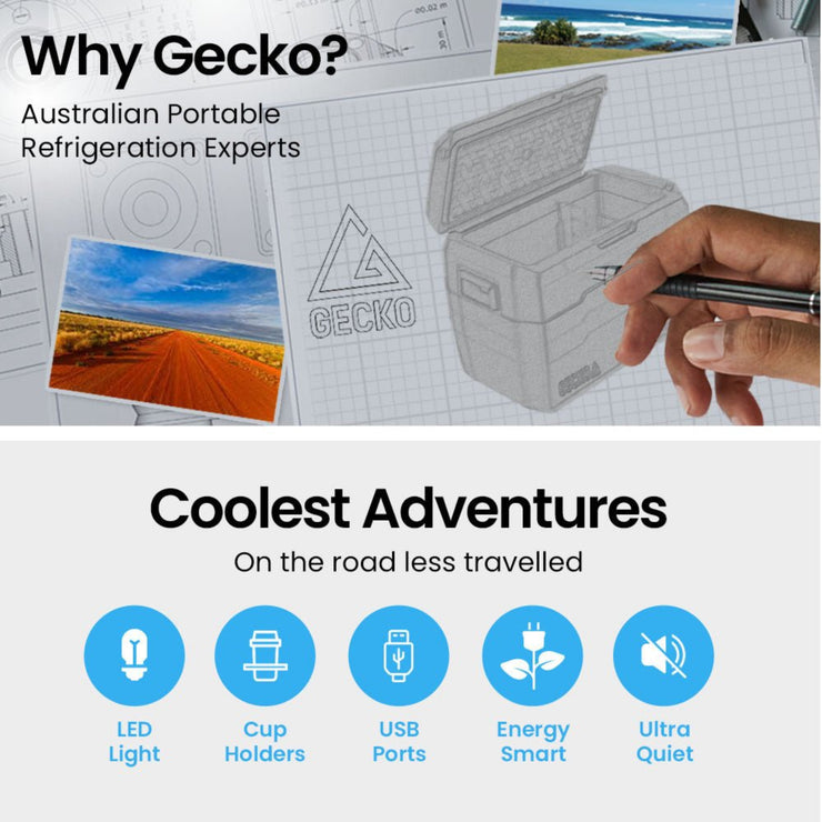 GECKO 55L PORTABLE FRIDGE FREEZER - (12V/24V/240V) - NickAlly