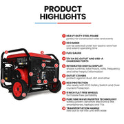 GENPOWER 6KW OPEN FRAME INVERTER GENERATOR WITH A 15L TANK & WHEELS - NickAlly