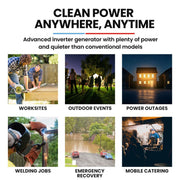 GENPOWER 6KW OPEN FRAME INVERTER GENERATOR WITH A 15L TANK & WHEELS - NickAlly