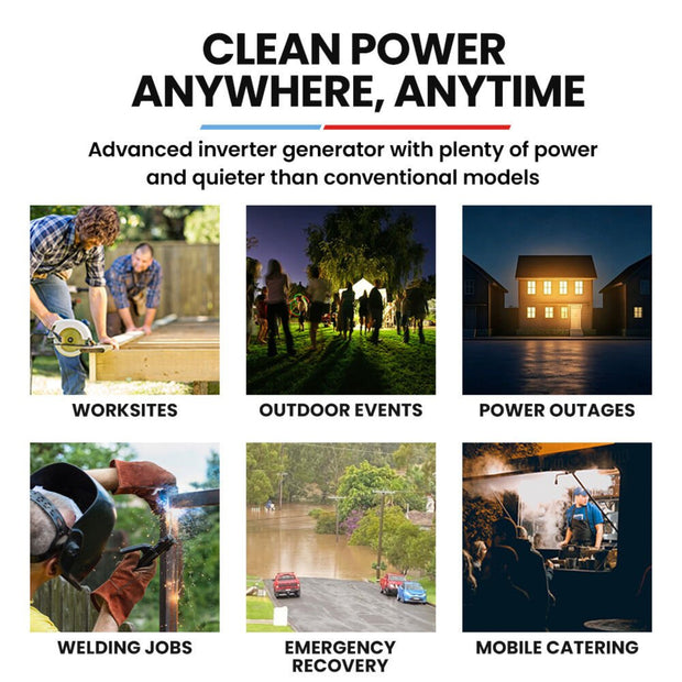 GENPOWER 6KW OPEN FRAME INVERTER GENERATOR WITH A 15L TANK & WHEELS - NickAlly