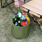 13L PORTABLE FOLDING GREEN STORAGE BUCKET