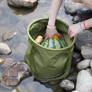 13L PORTABLE FOLDING GREEN STORAGE BUCKET