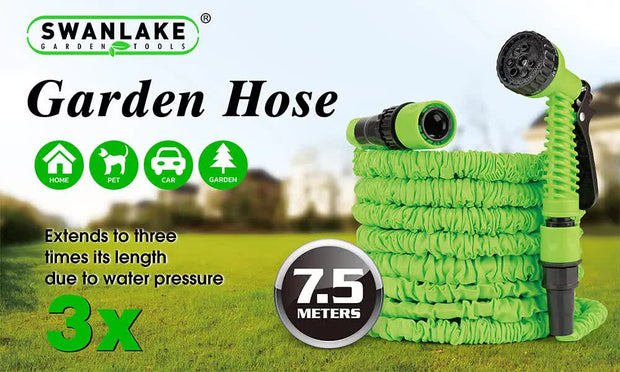 25FT FLEXIBLE EXPANDABLE WATER HOSE & NOZZLE GUN