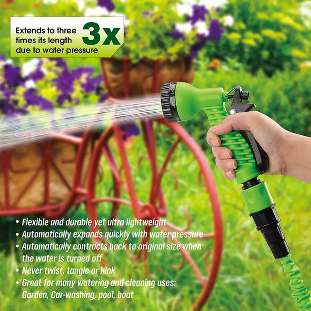 25FT FLEXIBLE EXPANDABLE WATER HOSE & NOZZLE GUN