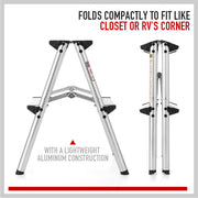 2-STEP PORTABLE ALUMINIUM FOLDING LADDER