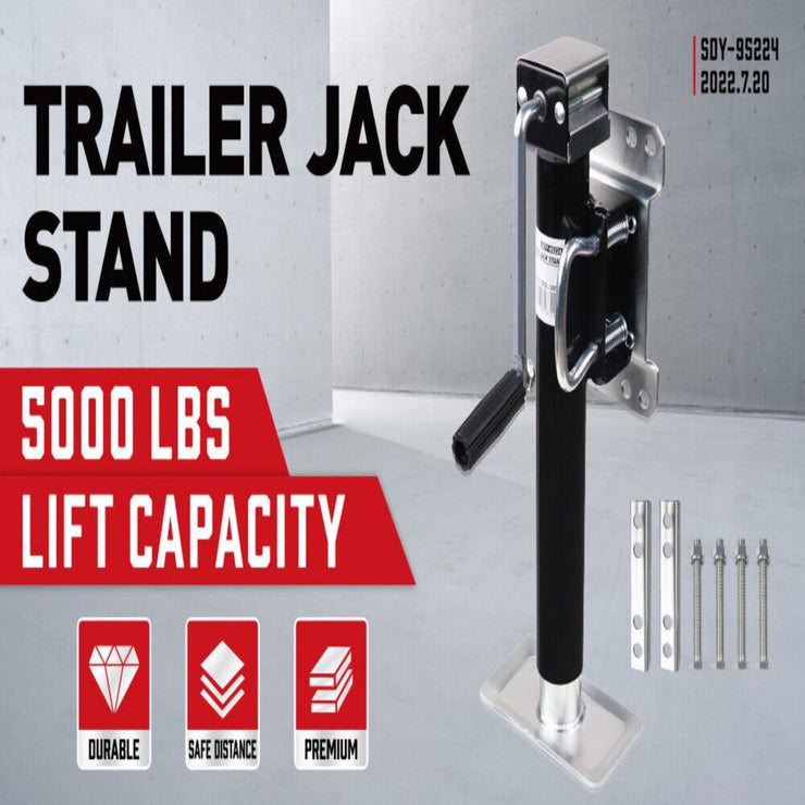HEAVY - DUTY TRAILER OR CARAVAN JACK LEG STAND 2267KG/5000LBS SIDE HANDLE - NickAlly
