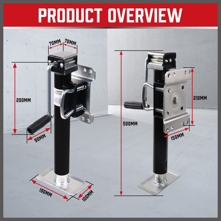 HEAVY - DUTY TRAILER OR CARAVAN JACK LEG STAND 2267KG/5000LBS SIDE HANDLE - NickAlly